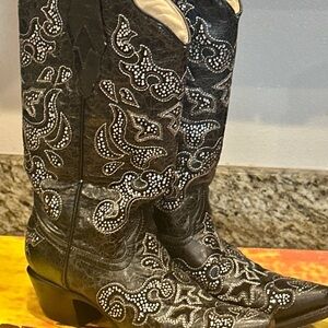 Women's Black Corral LD Black Inlay & Crystals Boits